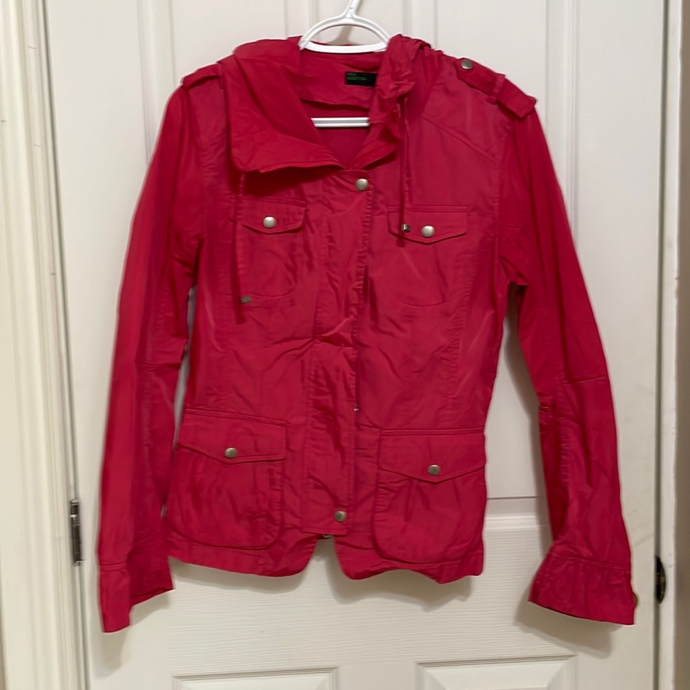 Hot pink, rain jacket